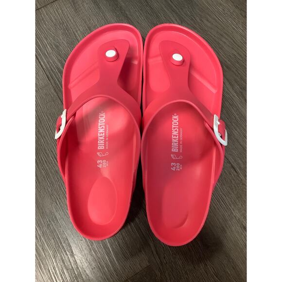 Birkenstock Mens 43/M10 Coral Pink Gizeh Eva Thong Sandals Slip On P3-6 - Picture 4 of 7